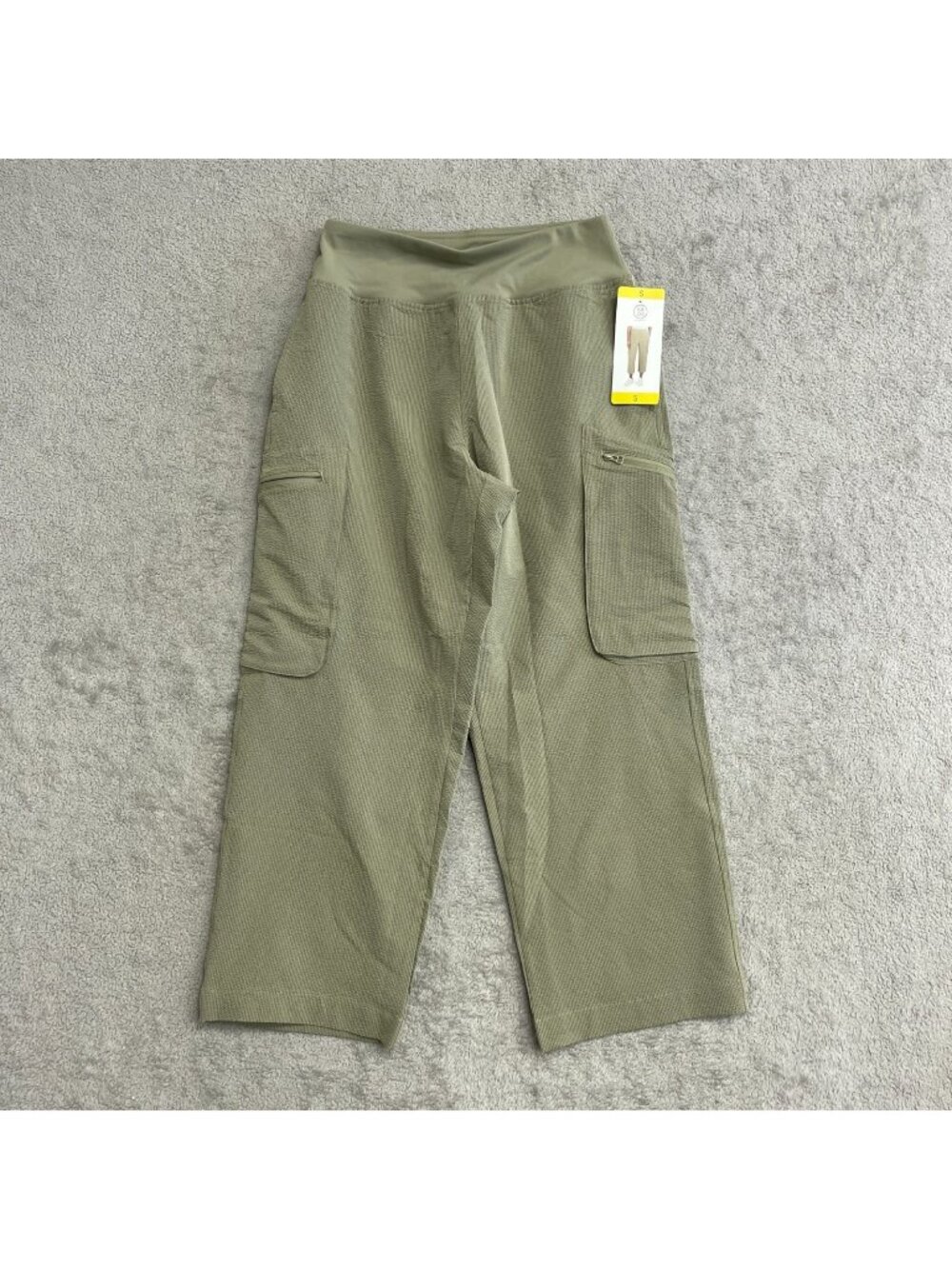 NWT Sage Collective Women's S Olive Cropped Pants With Cargo Pockets P0614